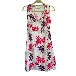 Columbia PFG Womens Floral Sleeveless Dress Outdoor Travel Boating White Small